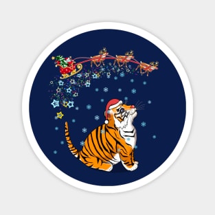 Christmas little tiger and Santa/ Year of the Tiger /New Year 2022/ Tiger 2022 Magnet